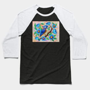 Blue Jay Watercolor Illustration Baseball T-Shirt